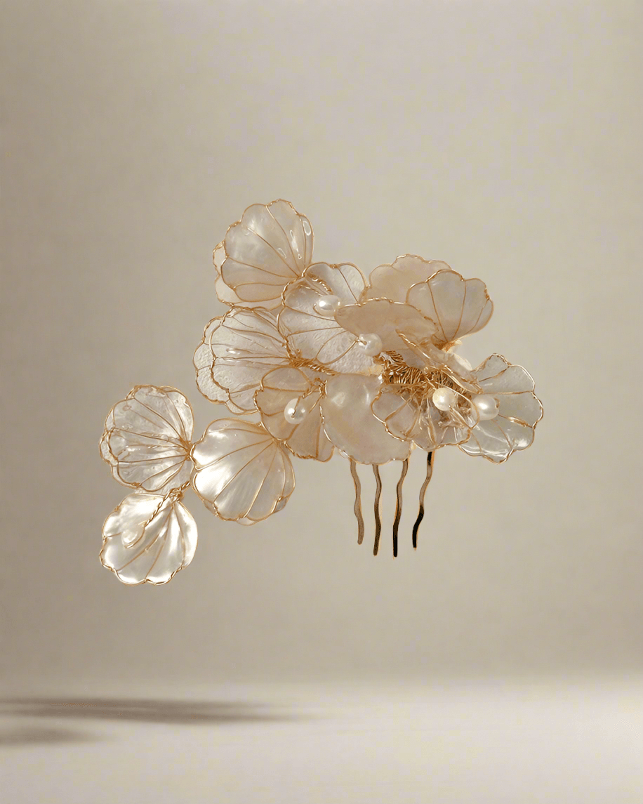 Aphrodite Comb Chignon - sea theme wedding