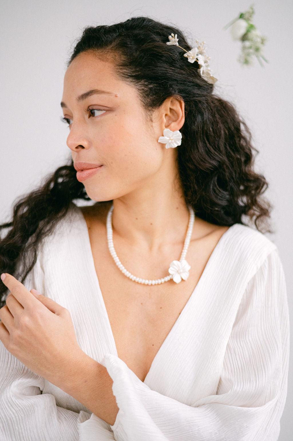 Chloé Coco - Collier de mariée de perles naturelle