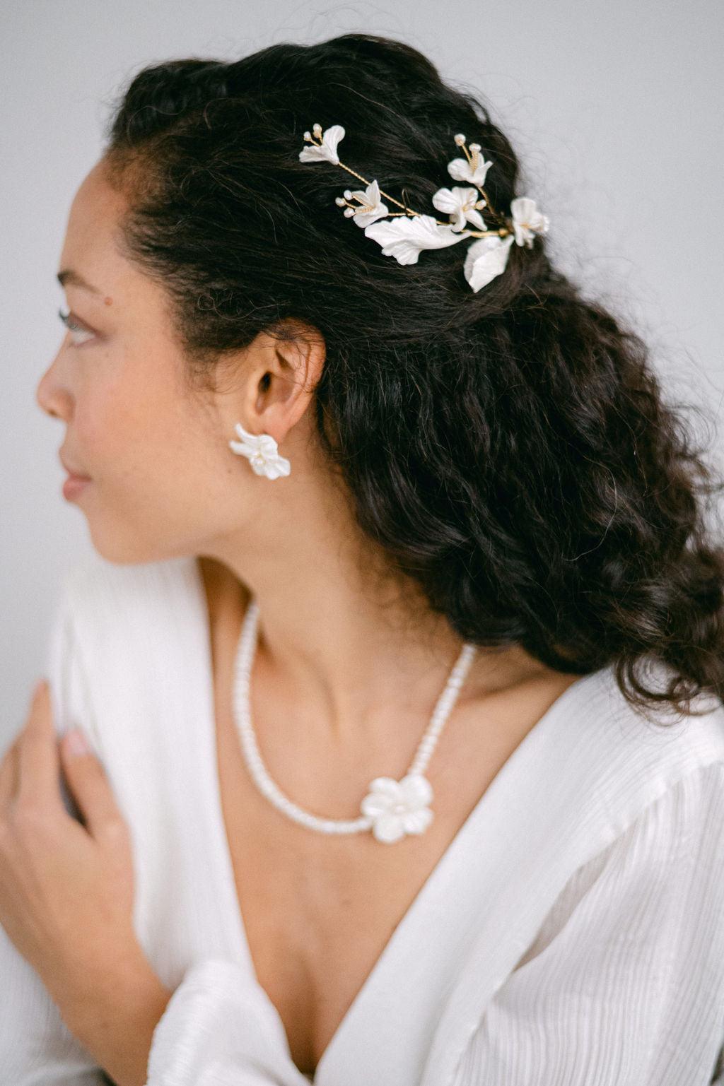 Chloé Coco - Collier de mariée de perles naturelle