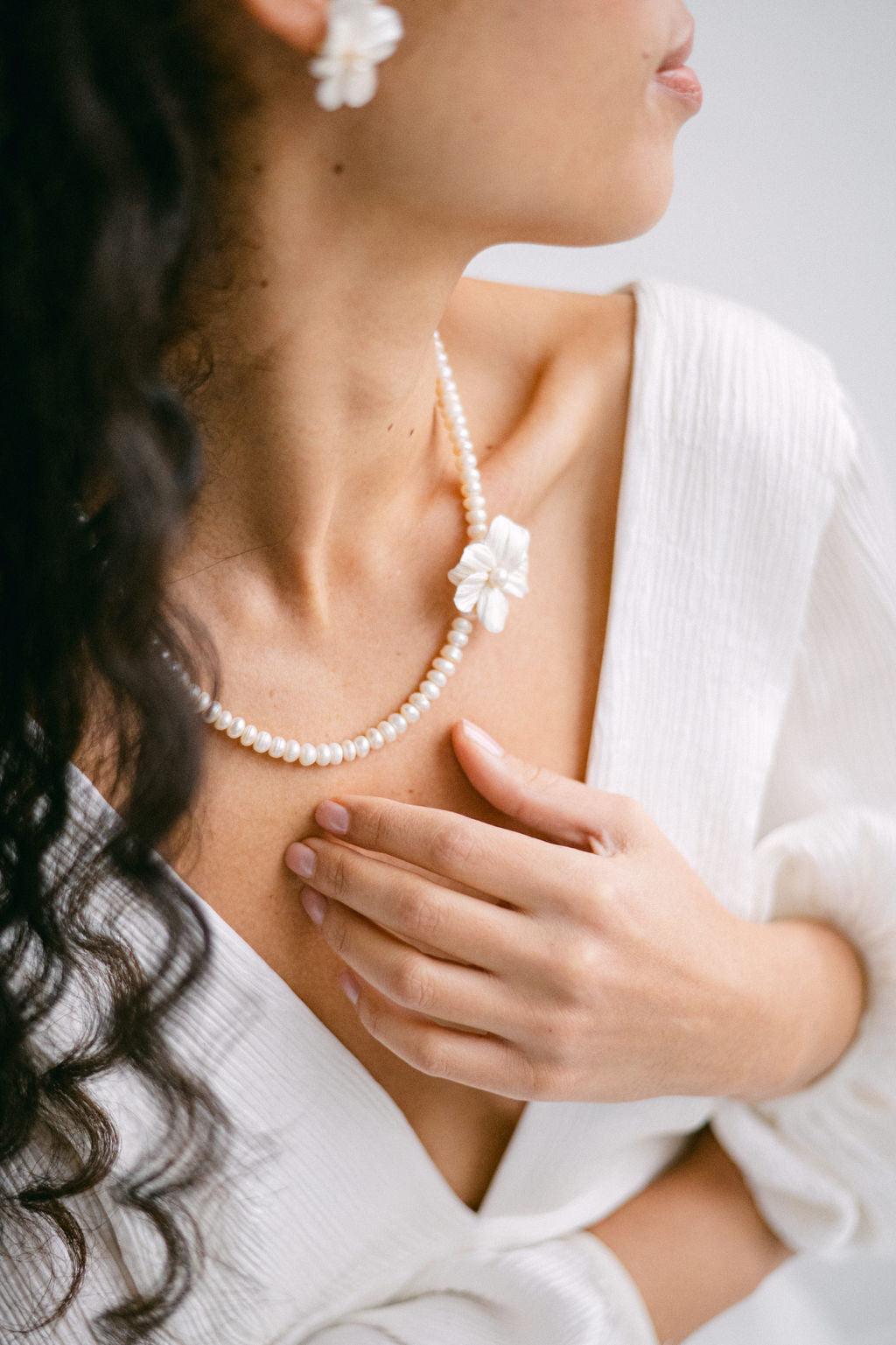 Chloé Coco - Collier de mariée de perles naturelle