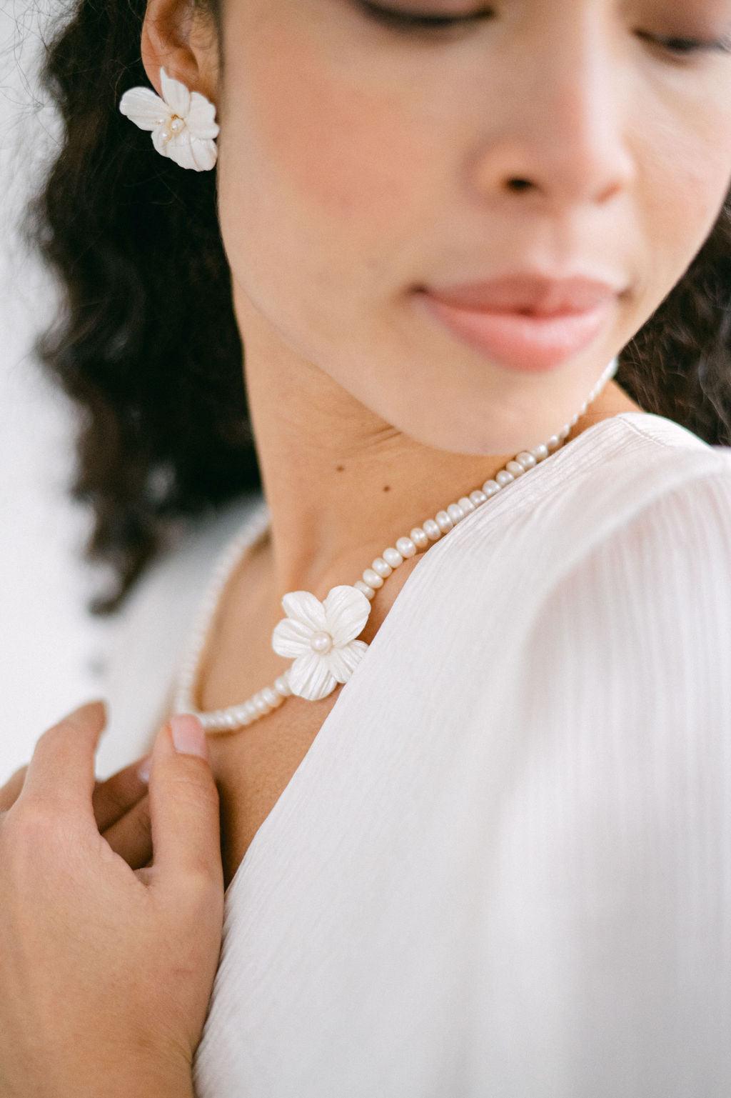 Chloé Coco - Collier de mariée de perles naturelle