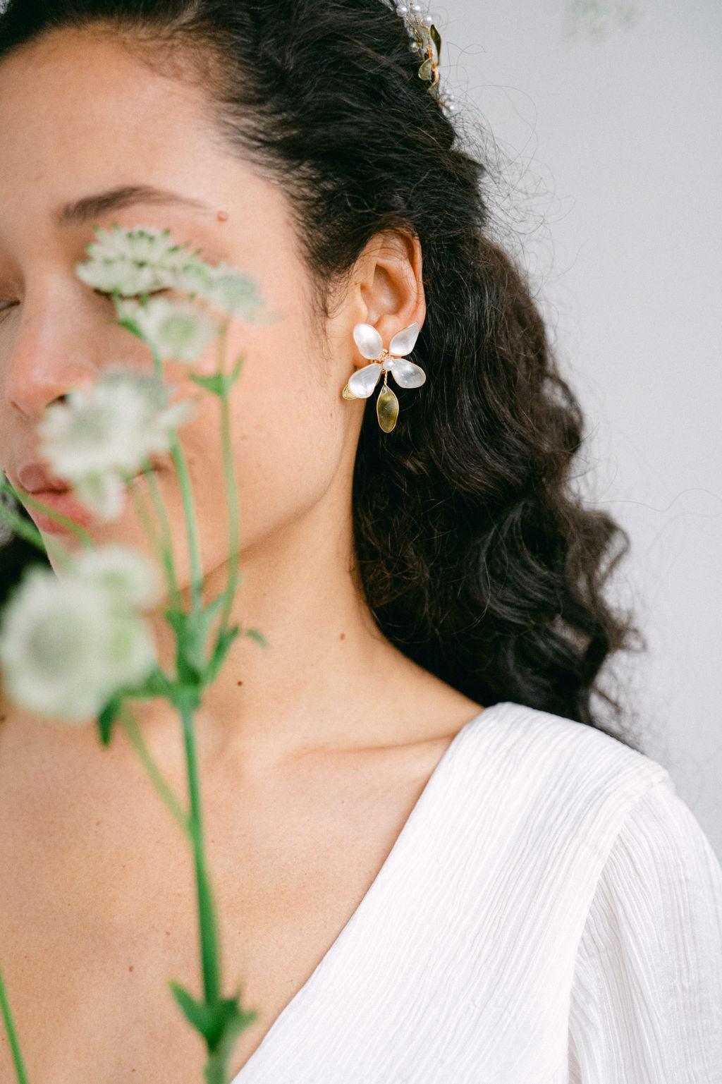 Gaia - Boucles d’oreilles puces en résine