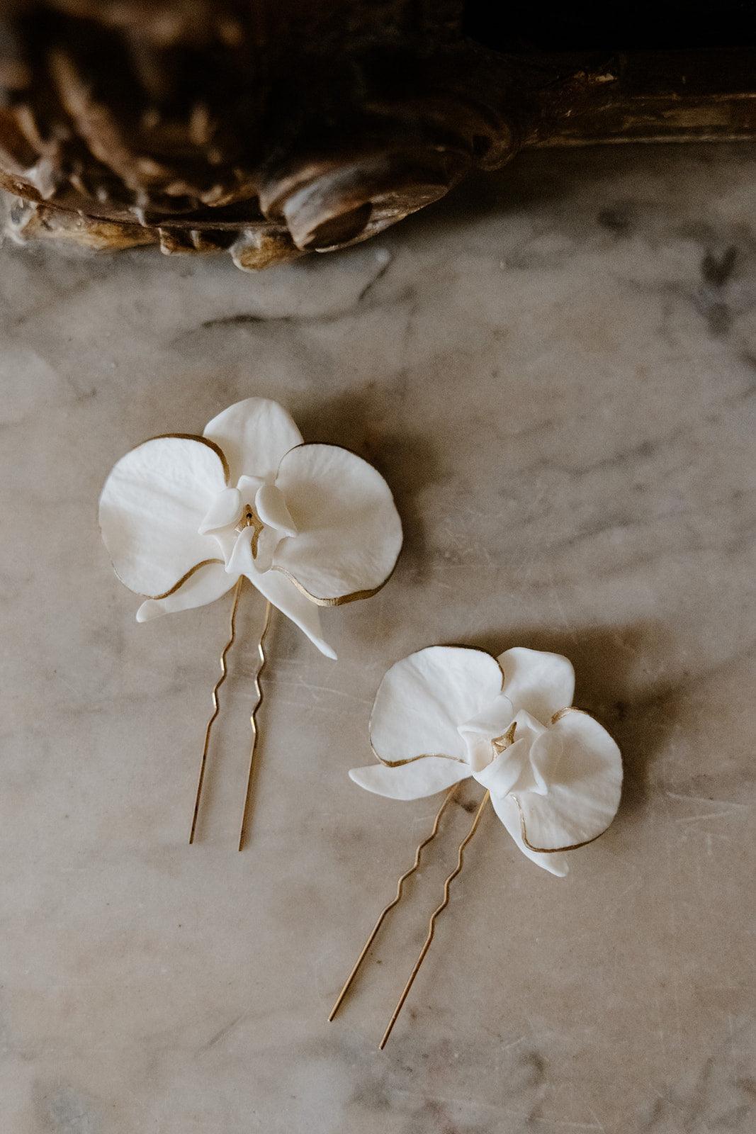 Orchid Hair Clips - Set of 2
