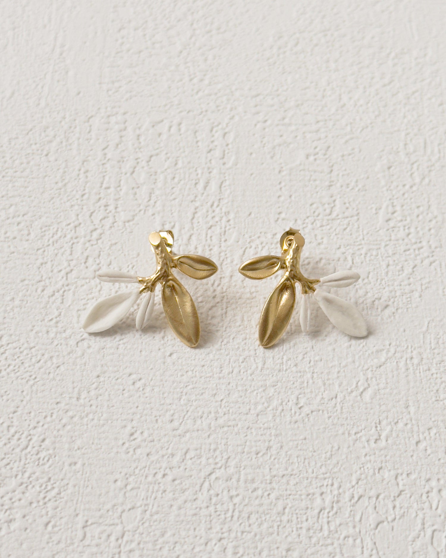 Olive - 16K Gold Plated Ceramic Stud Earrings