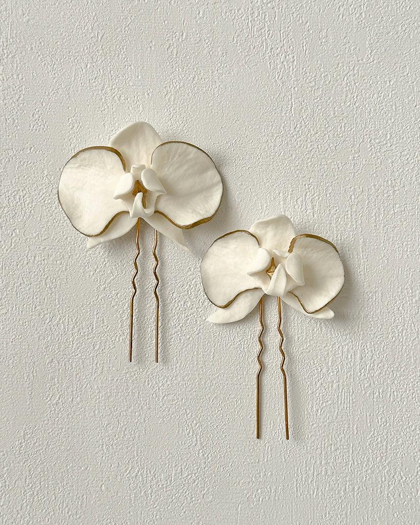 Orchid Hair Clips - Set of 2