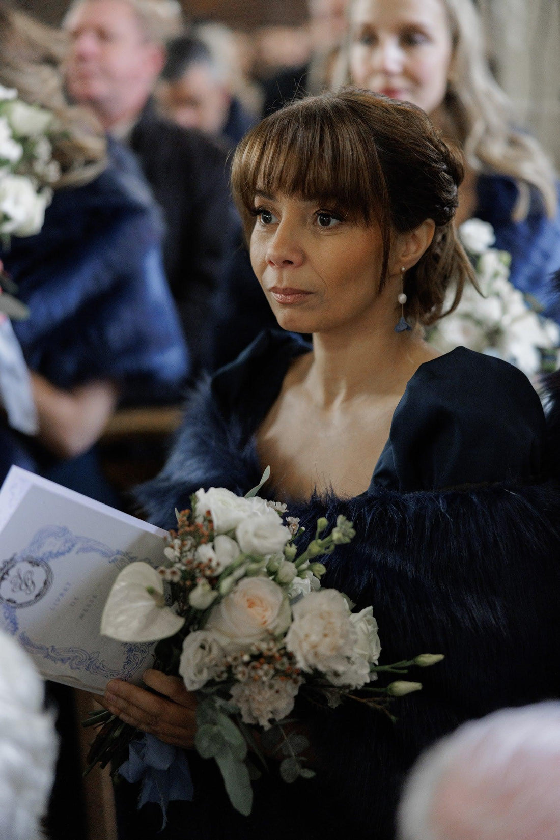 Pearl Petal - Natural Pearl & Ceramic Dangle Earrings