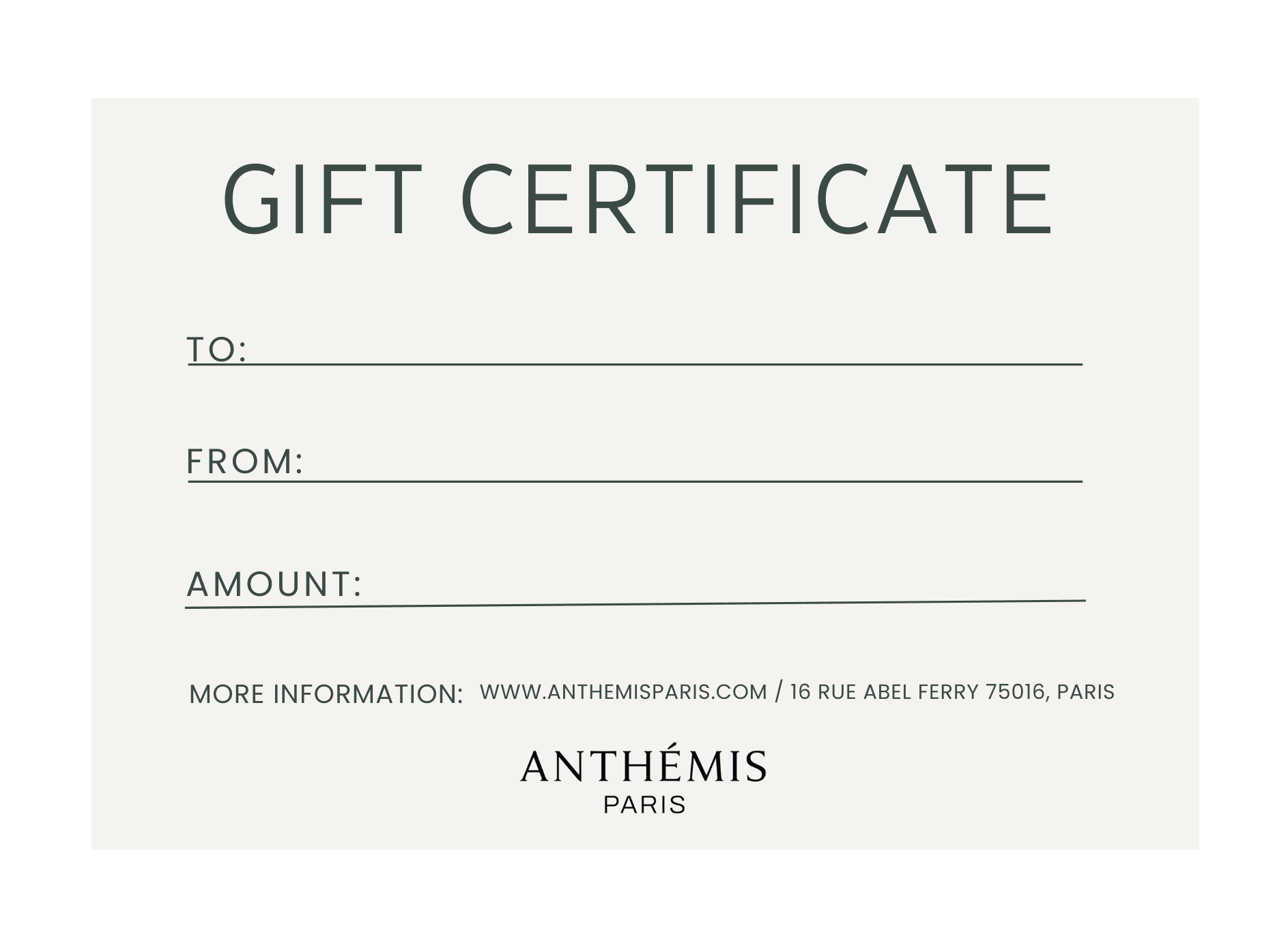Anthémis Paris Gift Card