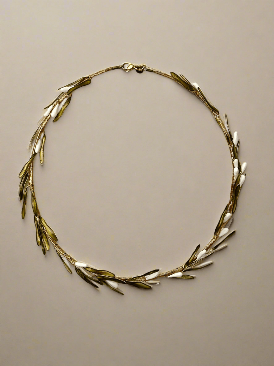 Rosemary Resin and Ceramic Necklace