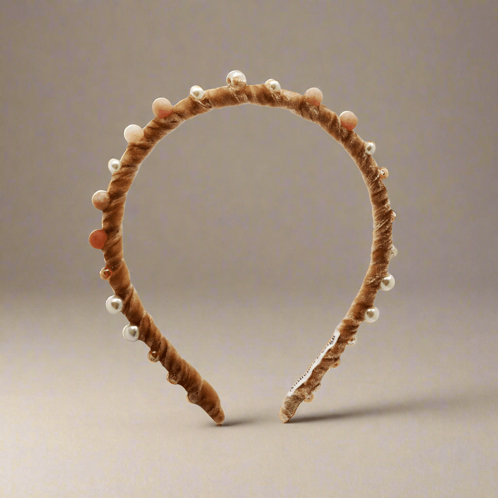 Velvet Beaded Headband 