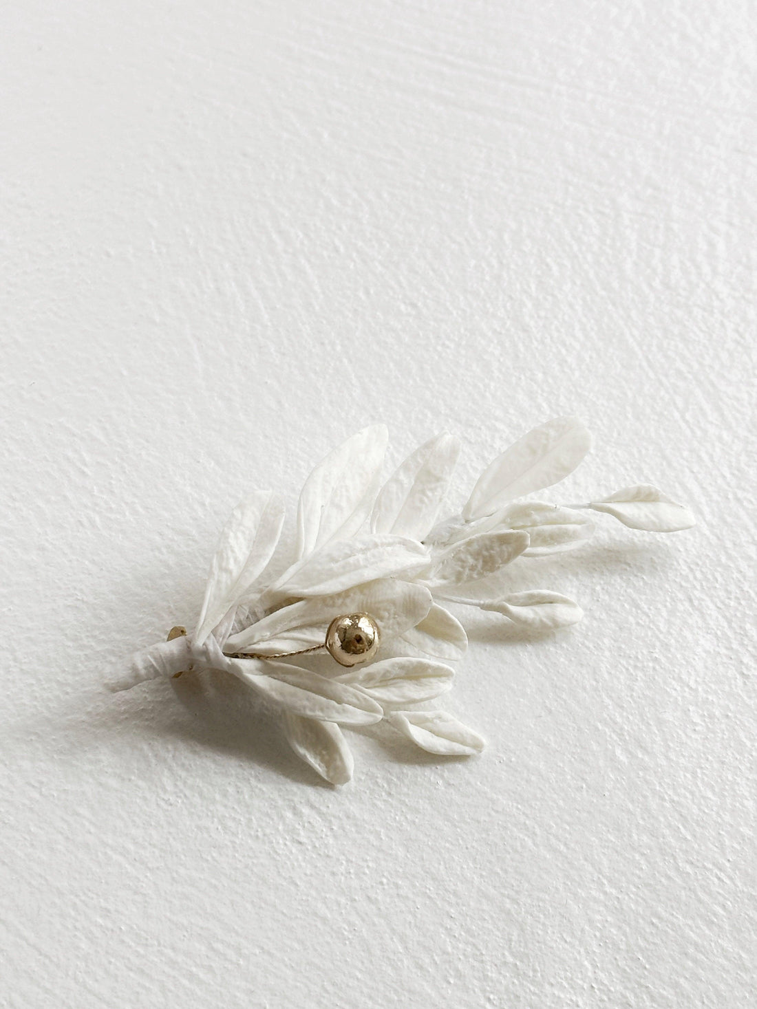 Olive Ceramic Boutonniere for the Bride and Groom