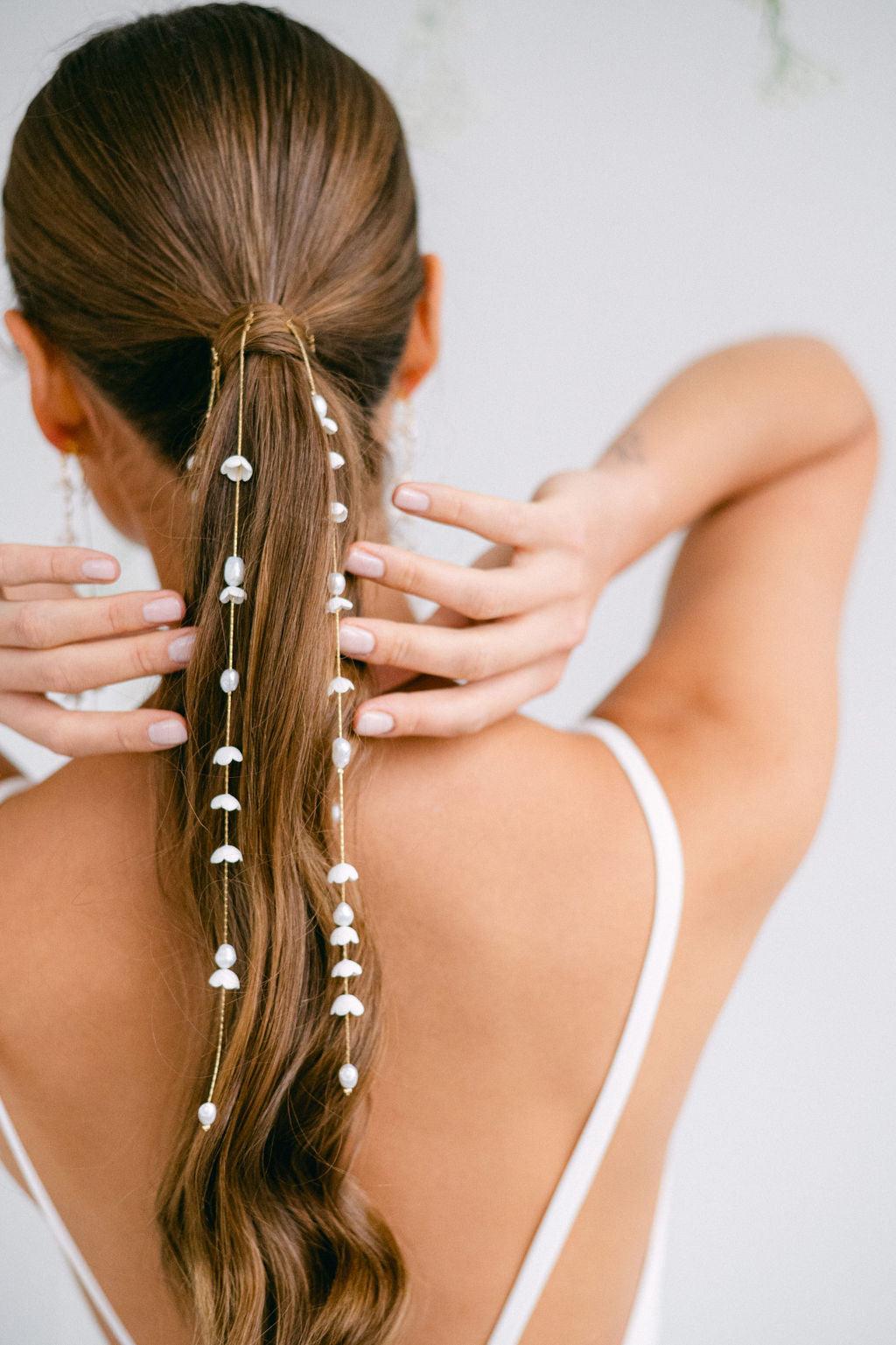 Lily of the valley hair rings - Set of 2