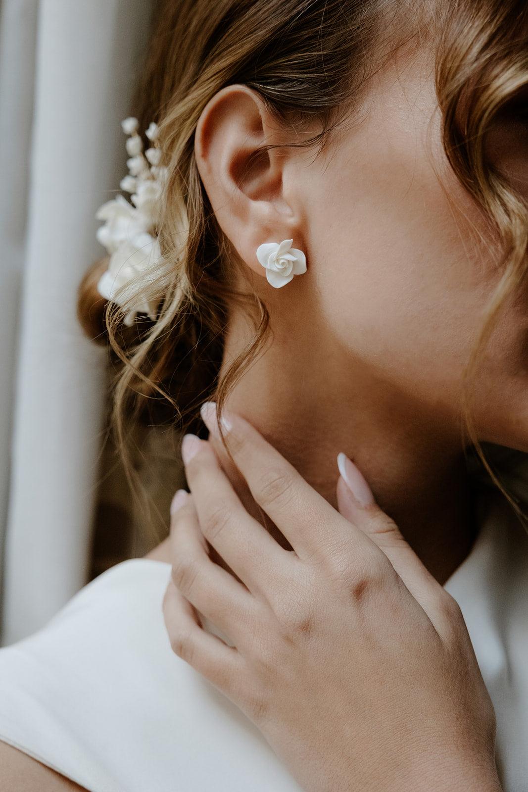 Chloris - Ceramic Stud Earrings