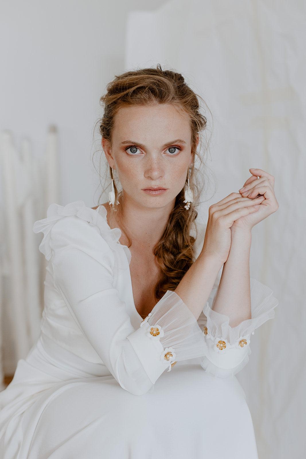 Celestial Capsules - Natural Pearl & Ceramic Dangle Earrings