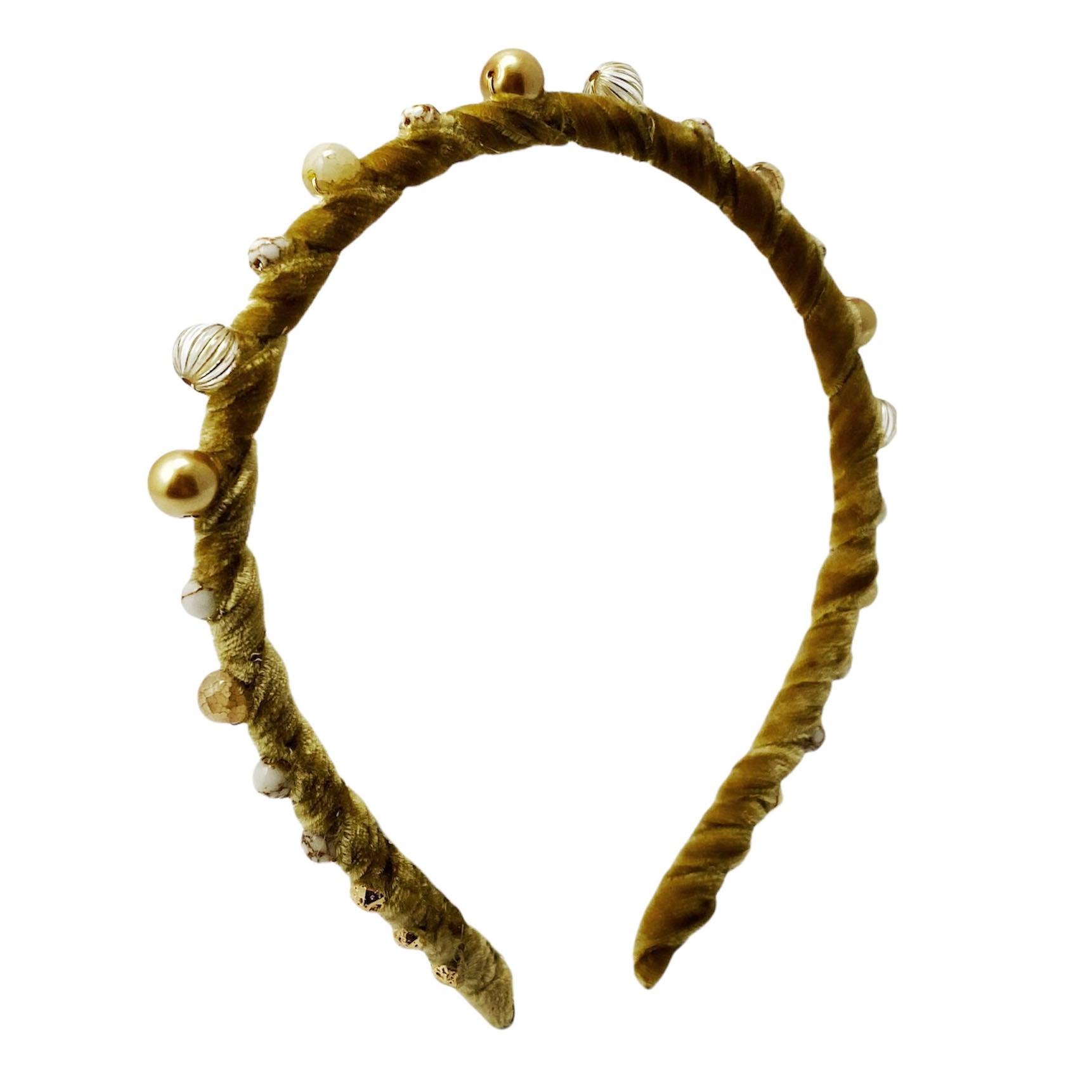 Velvet Beaded Headband 