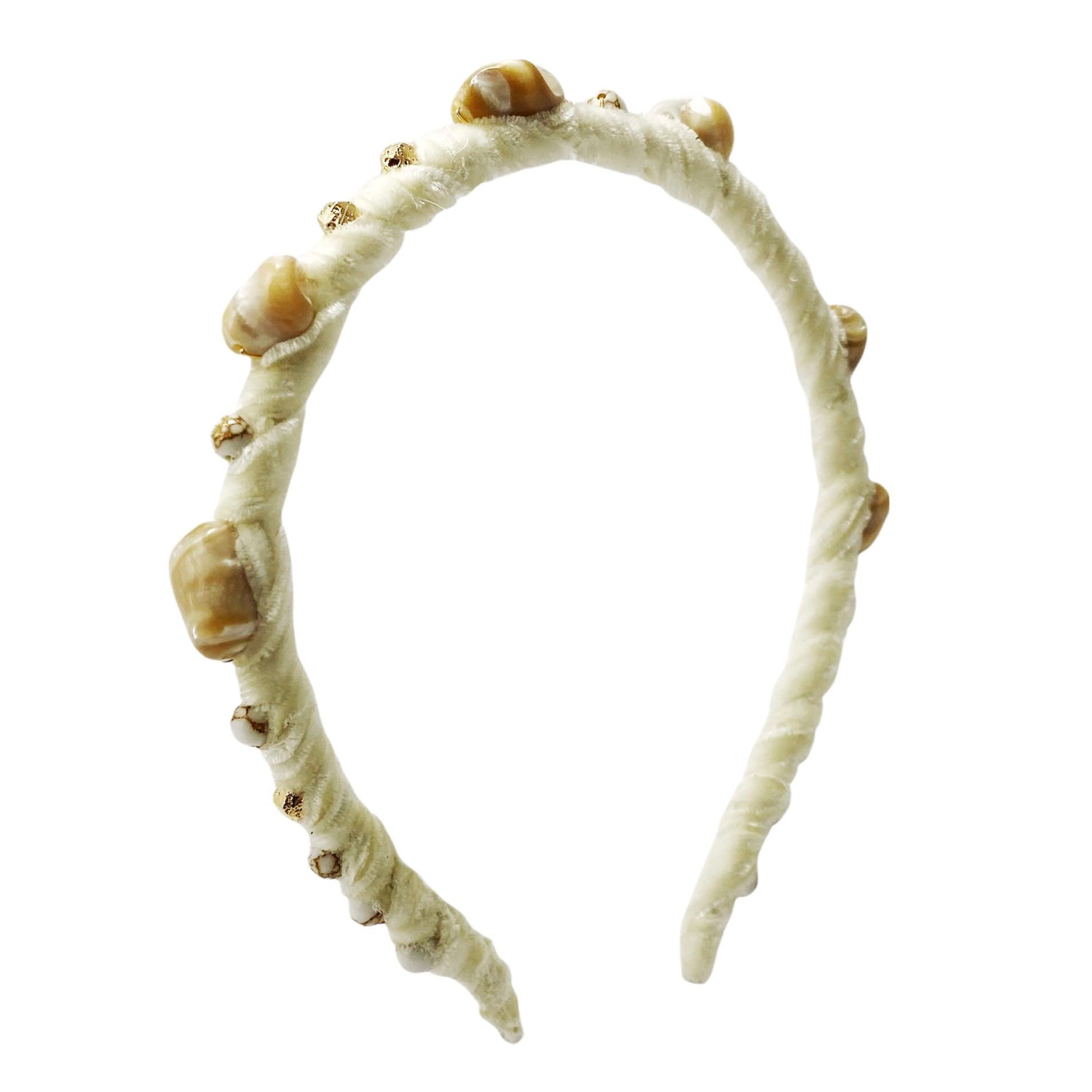 Velvet Beaded Headband 