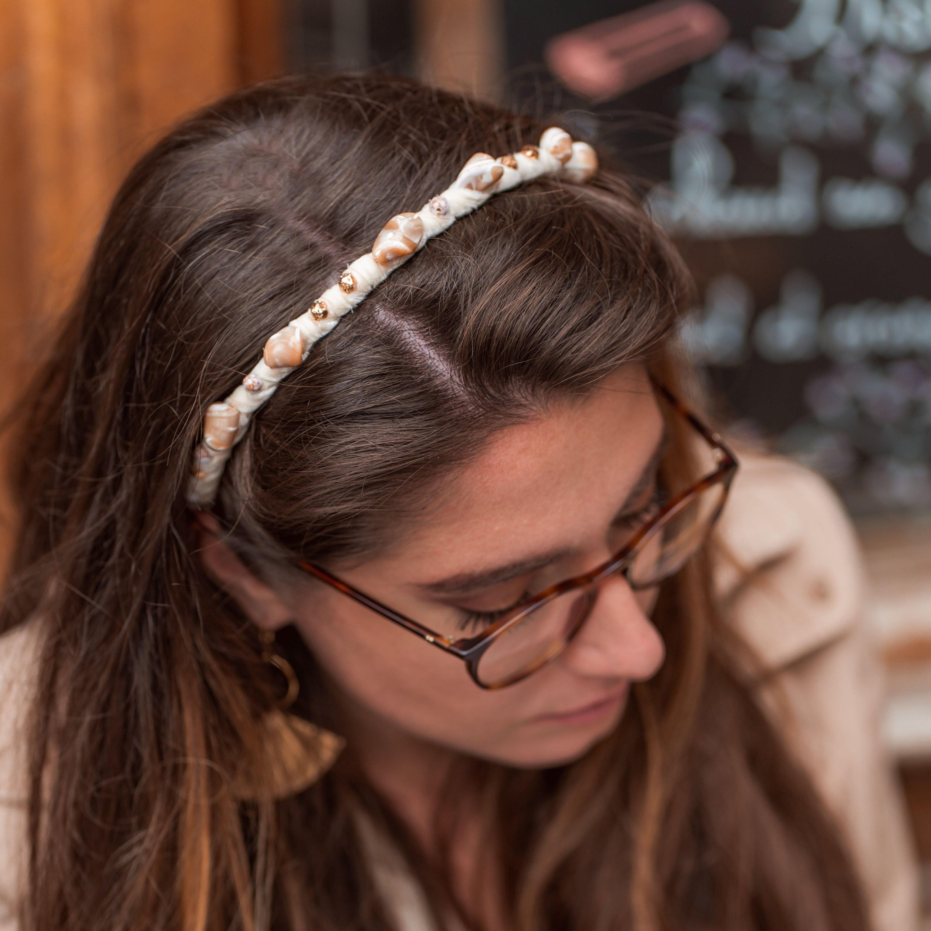 Velvet Beaded Headband 